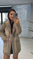 Süet Geçişli Kahve Mont