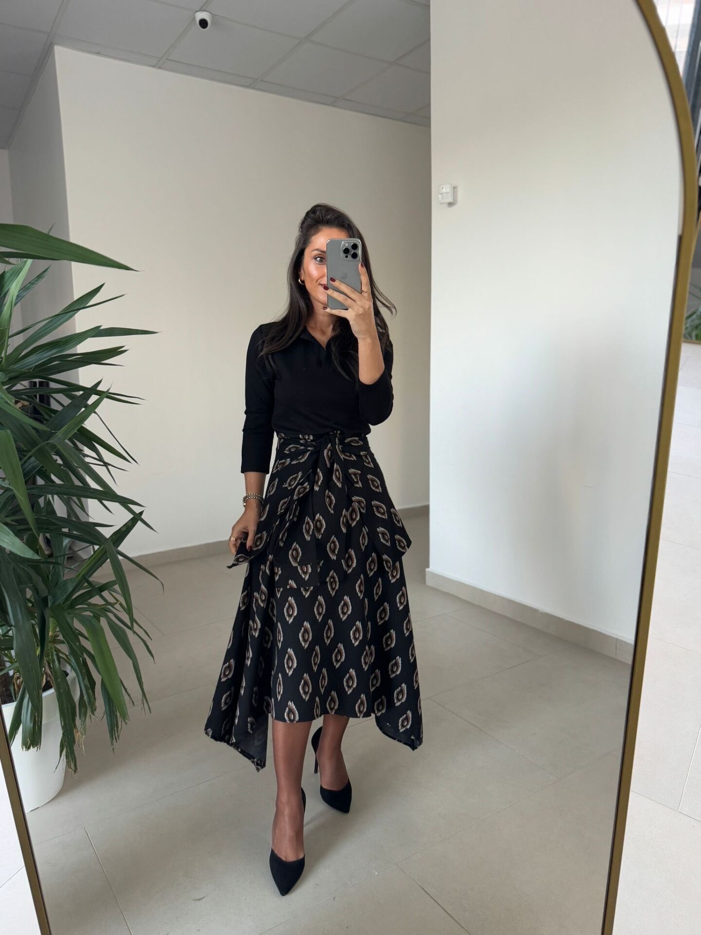 Ms 2042 Siyah Gömlek Bağlama Detaylı Elbise