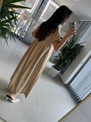 Dr 8430 Tasarım Vizon Pile Detaylı Elbise