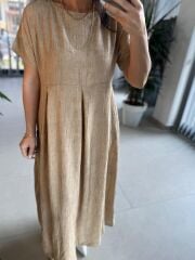 Dr 8430 Tasarım Vizon Pile Detaylı Elbise