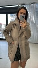 Süet Geçişli Kahve Mont