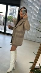 Süet Geçişli Kahve Mont