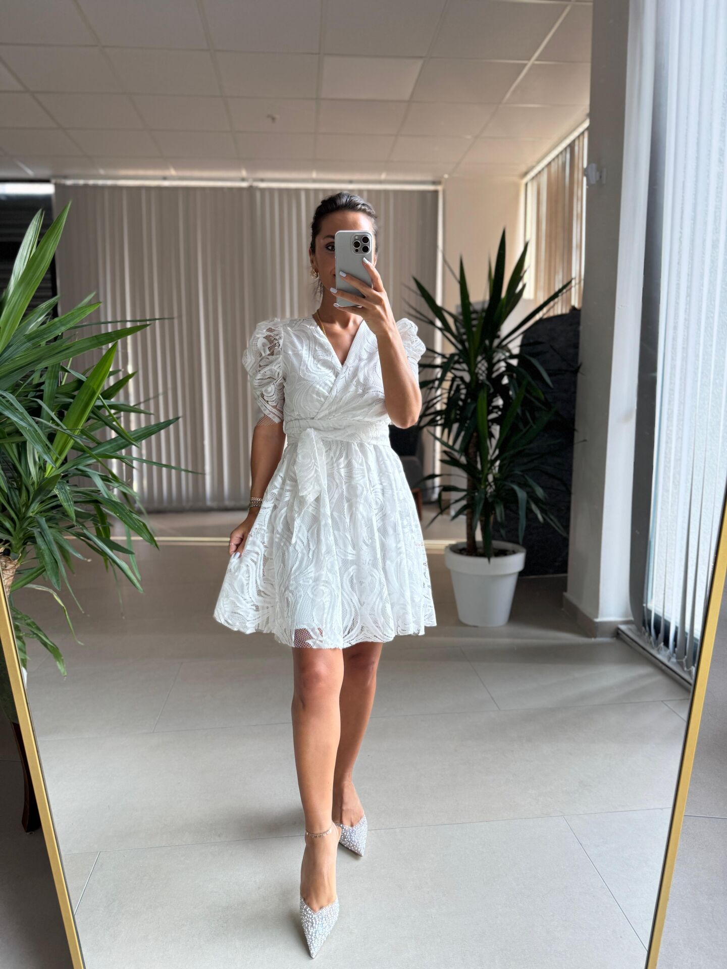 Mc 5716 Kruvaze Dantel Elbise