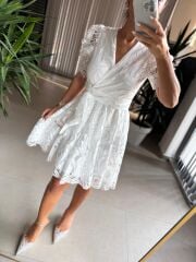 Mc 5716 Kruvaze Dantel Elbise