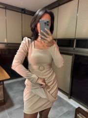 My 3049 Kare Yaka Kemerli Taş Elbise