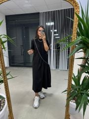 Dr 2575 Gümüş Şerit Geçişli Elbise