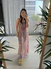 Ky Shawl Pattern Strappy Beach Dress Dress