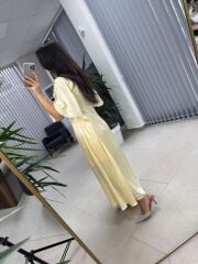 Sg Sarı Saten Elbise