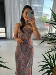 Ky Shawl Pattern Strappy Beach Dress Dress