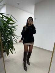 Mz 22749 Siyah Triko Kazak