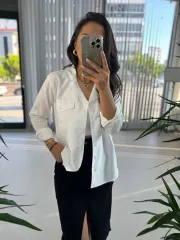 Gk Cepli Beyaz Gömlek