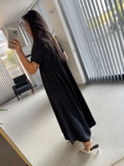 Dr 8430 Tasarım Siyah Pile Detaylı Elbise