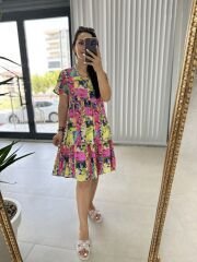 Mng Batik pembe geçişli elbise