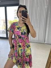 Mng Batik pembe geçişli elbise
