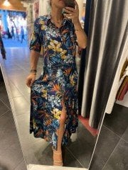 Maxi boy laci gömlek elbise