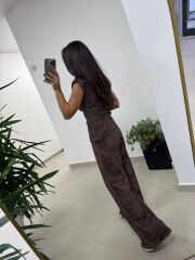 Ny 3010 İthal Kumaş Vatkalı Tasarım Kahve Takım