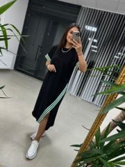 Dr 2616 Tasarım Yeşil Geçişli Elbise