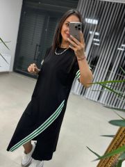 Dr 2616 Tasarım Yeşil Geçişli Elbise