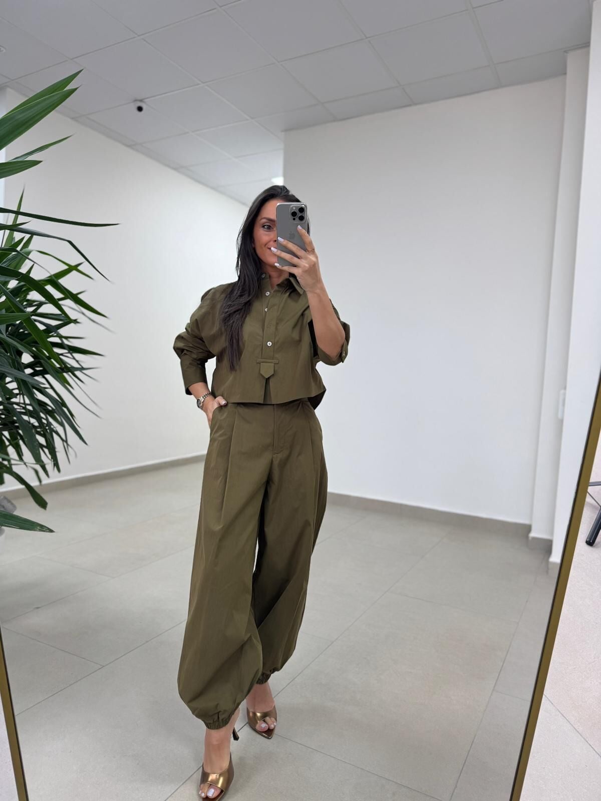 Fp 51227 Paça Lastikli Gabardin Olive Takım