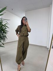 Fp 51227 Paça Lastikli Gabardin Olive Takım