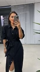 Orj.Marka Siyah Gömlek Elbise