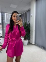 Orj Marka Fuşya Saten Elbise