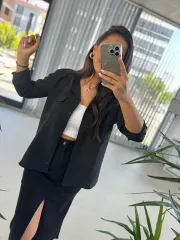 Gk Cepli Siyah Gömlek