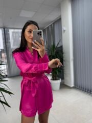 Orj Marka Fuşya Saten Elbise