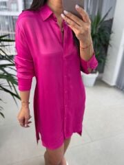 Orj Marka Fuşya Saten Elbise