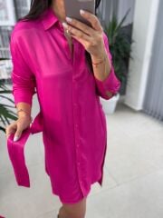 Orj Marka Fuşya Saten Elbise