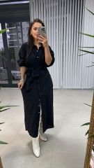 Orj.Marka Siyah Gömlek Elbise