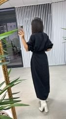 Orj.Marka Siyah Gömlek Elbise