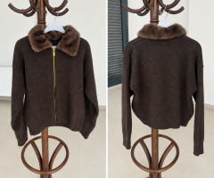 Po 2557 Peluş Yaka Triko Hırka