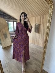 My 3154 Tuana mor geçişli elbise