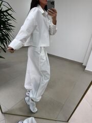 Fp 51227 Paça Lastikli Gabardin Beyaz Takım