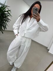 Fp 51227 Paça Lastikli Gabardin Beyaz Takım