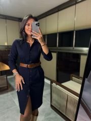 Ms 2029 Laci Kahve Kemerli Elbise
