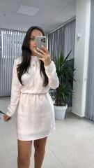 Orj Marka Pudra Saten Elbise