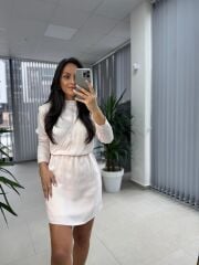 Orj Marka Pudra Saten Elbise