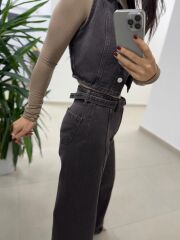 Spt 973 Kahve Yelekli Denim Takım