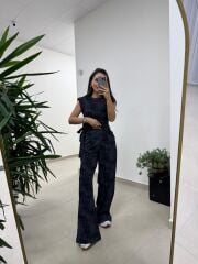 Ny 3010 İthal Kumaş Vatkalı Tasarım Siyah Takım