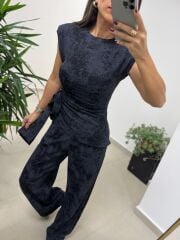 Ny 3010 İthal Kumaş Vatkalı Tasarım Siyah Takım