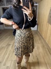 mink crep zebra skirt