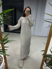 Vizon Saç Örgü Triko Elbise