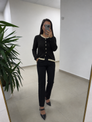 Po 2845 Ham Pamuk Dantel Detaylı Hırka