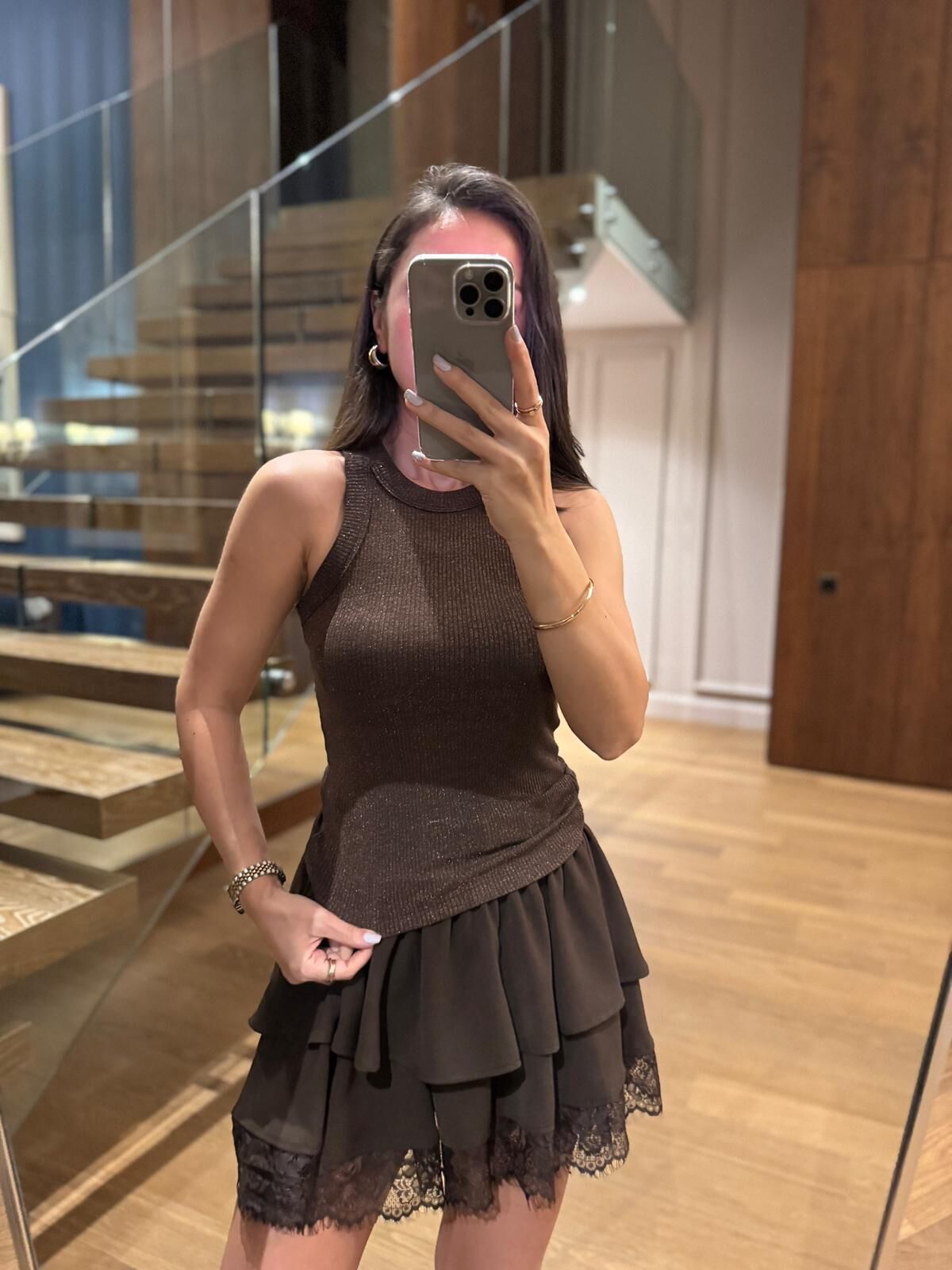 İv 26067 Kahve Simli Atlet