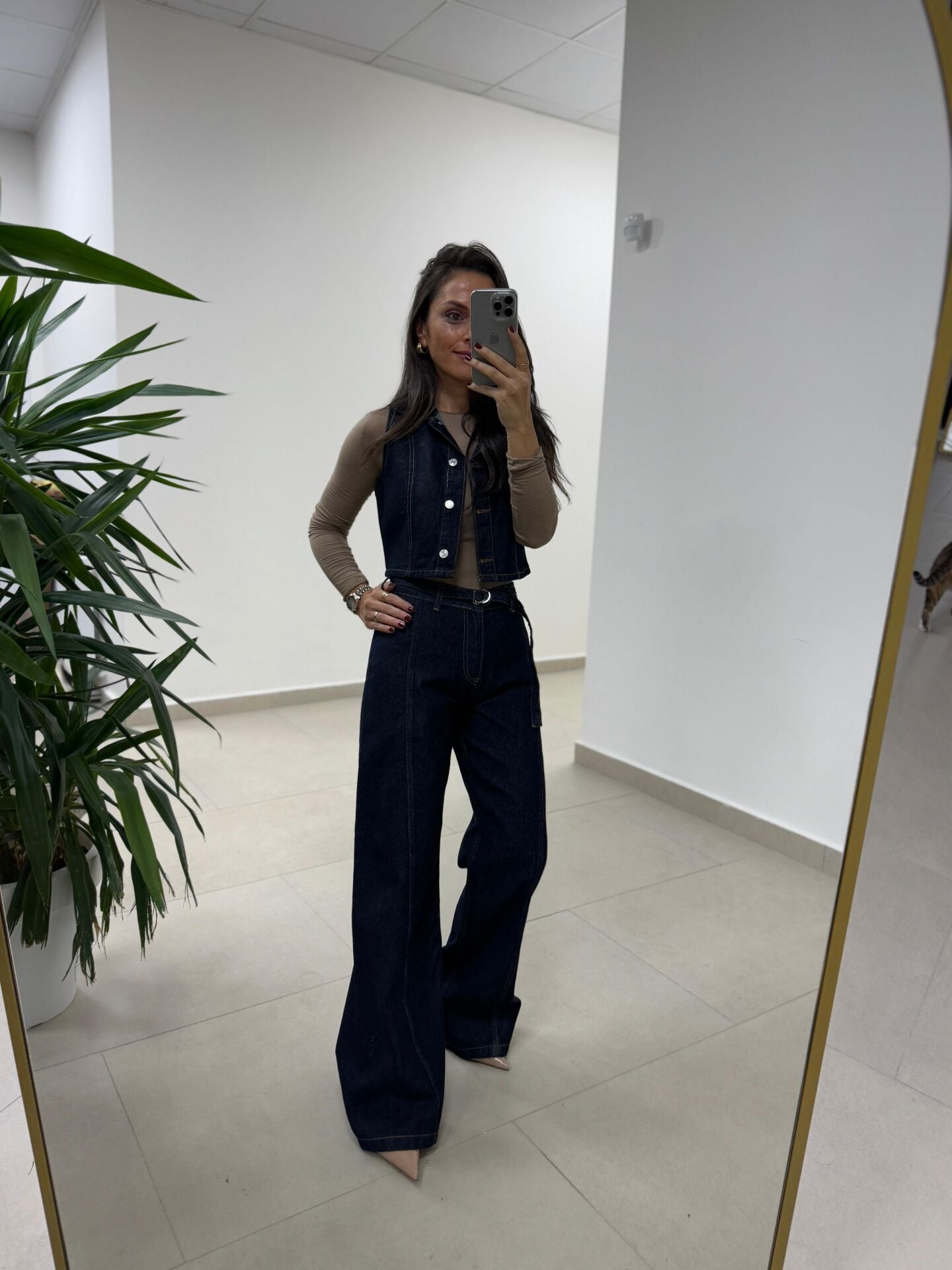 Spt 973 Laci Yelekli Denim Takım