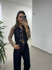 Spt 973 Laci Yelekli Denim Takım