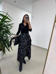 Ms 2042 Antrasit Gömlek Bağlama Detaylı Elbise