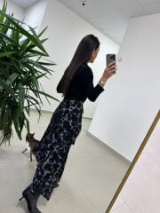 Ms 2042 Antrasit Gömlek Bağlama Detaylı Elbise